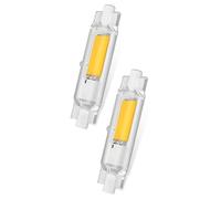 Générique Ampoule LED R7S 78mm 20W 118mm 30W Dimmable, Équivalent Lampe Halogène R7S J78 150W, Sans Scintillement, Ampoule R7S 78mm Slim COB LED pour Applique Murale,Warm light,2PCS 118mm 30W