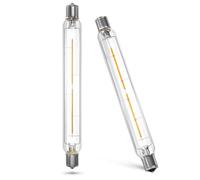 Générique Ampoules LED 2,5W S15s 221mm Blanc Chaud 2800K Remplacement Lampe S15s 30W Culot T25 Ampoule à Filament Tubulaire Clair Ampoule LED Tube Bande S15,Warm White