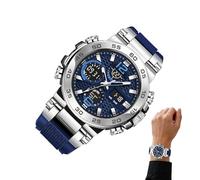 Générique Analog Digital Watch Men | 24x4.8x2cm Waterproof Double Display Watch - Nighttime Visibility Enhancement Luminescent Wristwatch - for Sports Casual Formal Business Office Daily Commuting