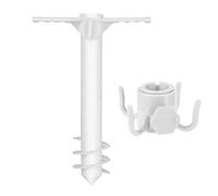 Générique Ancre Parasol Plage - 38 Cm | Piquet Sable ABS - Base Antiventre Inoxydable avec Crochet Serviette Adaptée Tubes 19-38mm pour Plage, Camping, Pêche, Jardin