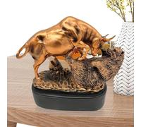 Générique and Bear Figure - Sculpture De Corrida, Statue du Sac Wall Street, Ornement en Résine De Bureau | Décoration Professionnelle pour Les Gestionnaires Et Les Dirigeants De Table