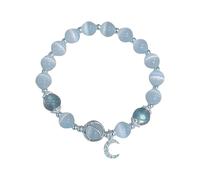 Générique And Quartz Bead Bracelet For Women Design With A Vibe For A Friend Student Or Yourself! Femmes Lune Anneaux (A, One Size)