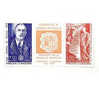 Générique Andorre France. Bande de 2 Timbres de Collection Authentiques Neufs** de 1972, Num 224 et 225. Général de Gaulle par des Livres Express