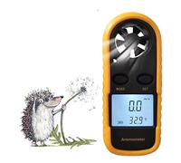 Générique Anémomètre Portable, Vitesse du Vent Et Température Numériques 2 en 1, avec écran LCD Rétroéclairé Multi-unités, Mesure De La Vitesse du Vent De Haute Précision 0-30 M/s