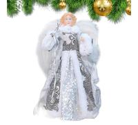 Générique Ange de Noël - Figurine de cime de 28 cm, Ornement texturé, Accent de Vacances rayonnant | Décoration d'ange ailé pour Exposition de noël saisonnière, Centre de Table Festif, vitrine,