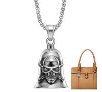 Générique Ange Gardien de Cloche de Moto, Cloche de Moto,Cloche Gremlin de crâne Polyvalente avec Collier - Biker Bell Style Hip-Hop pour Motos, Voitures, portails, Portes de Maison, Sacs, vélos
