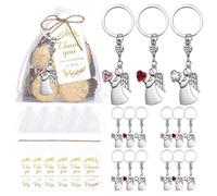 Générique Ange porte-clés avec Organza sacs étiquettes de cadeaux pour 30 invités, Baby Shower Guest cadeaux baptême faveurs de mariage pour les invités