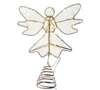 Générique Angel Treetop Christmas Tree Topper, Gold Metal and ABS, 25x20cm Battery Powered Glitter Holiday Figurine, Indoor Decorative Light Usage