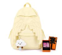 Générique Angel Wings Backpack for Women, Large Capacity Nylon Travel Daypack (Yellow)