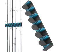 Générique Angelrutenhalter Zur Wandmontage - Schützender Wandhalter, Kein Stanzen Erforderlich | Halter Für BIS Zu 6 Angelruten, Boot, Garage, Balkon, Garten, Heimgebrauch, Angelzubehör Organizer