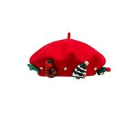 Générique Anglais Homme Cute Christmas Beret Cap With Decoration Shiny Wool Artist Hats Sorcier Homme (RD1, M)