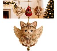 Générique Animal Angel Crochet Ornament DIY Kit,Beginner Friendly Cute Animal Shape Hanging Decor Craft Set with Soft Yarn,Tree Decoration Craft for Adults, for Handmade Lovers Gift