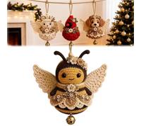 Générique Animal Angel Crochet Ornament DIY Kit,Beginner Friendly Cute Animal Shape Hanging Decor Craft Set with Soft Yarn,Tree Decoration Craft for Adults, for Handmade Lovers Gift