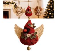 Générique Animal Angel Crochet Ornament DIY Kit,Beginner Friendly Cute Animal Shape Hanging Decor Craft Set with Soft Yarn,Tree Decoration Craft for Adults, for Handmade Lovers Gift