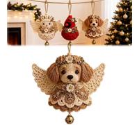 Générique Animal Angel Crochet Ornament DIY Kit,Beginner Friendly Cute Animal Shape Hanging Decor Craft Set with Soft Yarn,Tree Decoration Craft for Adults, for Handmade Lovers Gift