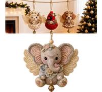 Générique Animal Angel Crochet Ornament DIY Kit,Beginner Friendly Cute Animal Shape Hanging Decor Craft Set with Soft Yarn,Tree Decoration Craft for Adults, for Handmade Lovers Gift