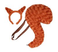 Générique Animal Costumes, Squirrel Ears Headband and Tail, Cute Outfit Set, Plush Soft Cosplay Accessories for Kids, School Performances, Birthday Parties, Halloween, Zoo Events