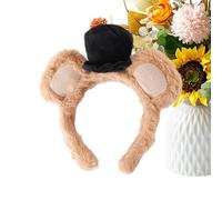Générique Animal Ears Headband,Brown Face Makeup Headwear - Bear Ears Plush Headbands | for Halloween Cosplay Party Carnival Convention Performance Dress Up