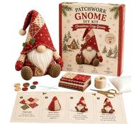 Générique Animal en Patchwork à soi-même - Créez Vos Propres Animaux adorables : GNOME, Chat en Patchwork 3D, Projet de Couture à soi-même pour Adultes et débutants. Maison et (Red, 10cm)