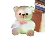 Générique Animal en Peluche avec Lumière De Nuit | Ours Mignon Coloré De 20 Centimètres | Ours à Noeud Papillon en Peluche Jouet - pour Chambre Canapé Garçons Filles Adultes Noël Saint-Valentin