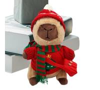Générique Animal en Peluche Capybara | Douce De Noël - 24.9 Cm Peluche Animale avec Vêtements,pour Les garçons, Les Filles, Les Tout-Petits, Les Jeunes et Les Amis