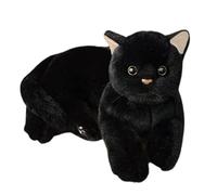 Générique Animal en Peluche Chat Noir, Chat en Peluche pour - de câlin Doux en à câliner,Figurine d'animal en Confortable pour câliner, Faire la Sieste, Dormir, se Reposer