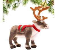 Générique Animal en Peluche de Noël | Oreiller décoratif Doux Wapiti cerf en Peluche | Peluche de noël en Forme de cerf Mignon de 13,7 Pouces, pour Lits, canapés, chaises, Salons