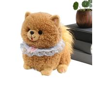 Générique Animal en Peluche pour Chien - Oreiller en Peluche réaliste de Poméranie, Chiot Douce et réaliste avec écharpe à nœud | Cadeau de Confort Mignon pour, Filles, garçons, Golden Retriever