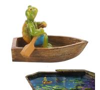Générique Animal Garden Statues - Floating Pond Decoration Sculpture | Resin Frog Turtle Shape Figurines | Outdoor Floating Decor for Fish Tank Garden Swimming Pool Patio Yard Fence Pond