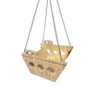 Générique Animal Hammock - Hut Ledges - Wood 20x16.5x12cm | Chinchilla Hanging Nesting with Hook | Climbing Sleeping Area for Ferret Mouse Syrian Hamster and Bird Cage Accessory Use