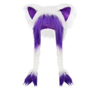 Générique Animal Hat - Soft Warm Cat Ear Beanie | Animal Cute Hats with Braids | for Outdoor Indoor Cosplay Stage Celebration Party Holiday Decor Winter Women Girls Boys Kids Teen