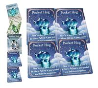 Générique Animal Pocket Hug Gifts, Keepsake with Positive Cards, Encouragement Greeting Card, for Friend Birthday Thanksgiving Anniversary (StyleE,4PCS)