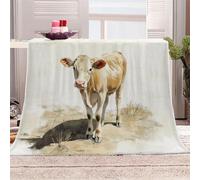 Générique Animal Vache Plaid Couverture Polaire Flanelle en Microfibre,Jeté de Canapé 270x230 Animal,Plaid Chaud et Doux en Peluche