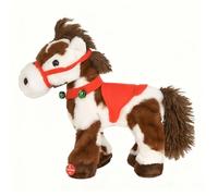 Générique Animated Christmas Horse - Interactive Spotted Pony with Sounds, Soft Stuffed Christmas Horse for Kids, Electric Walking Horse with Jingle Bells, for Boys & Girls