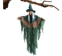 Générique Animated Talking Witch - Prop Accessoire d'halloween De 60 Pouces, Sorcière Animatronique, Design Créatif, Ornement Actif Effrayant Activé | Figurine Hantée avec des Yeux Éclair