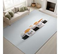 Générique Animation Doux Tapiss Effet 3D Gourmandise Imprimé Tapis Sushi Anthropomorphe Lavable Tapis de Antidérapant pour Couloir Entrée 60 x 90 cm