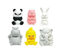 Générique Animaux 3D en Colère Lot de 6 Miniatures Drôles et Créatives | Expressions d'Animaux pour Tableau de Bord de Voiture pour Maison Bureau Voiture Étagère Salle de