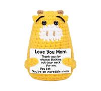 Générique Animaux au Crochet positifs - Figurines de Girafe fabriquées à la Main accompagnant Un Coffret Cadeau de Cartes à Message inspirantes | Adultes collègue collègue ami employeur Bureau à