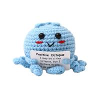 Générique Animaux au Crochet positifs - Pieuvre tricotée de 8 Pouces | Jouet inspirant en Peluche Douce avec Carte d'encouragement | Cadeau pour Les Enseignants, Les étudiants voyagent en Voiture