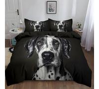 Générique Animaux Dogue Allemand Parure de Lit Réversible 220 x 240 cm Housse de Couette, Noir Respirant et Super Doux Housse Couette Microfibre avec Fermeture Éclair et 2 Taies D'oreillers 65x65 cm