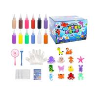 Générique Animaux Gel d'Eau,Ensembles Loisirs Créatifs Animaux 12 Couleurs 14 Moules - Kit de Gel d'Eau Créatures Marines Féeriques - Pour Filles École Classe Maison Voyage Garderie Fête Journée Des