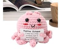 Générique Animaux Positifs - Poupon Octopus Tricoté avec Carte d'Encouragement - Jouet Inspirant pour Enseignants Étudiants Femmes Hommes | Voyages en Voiture et Déplacements