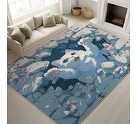 Générique Anime Chats Blancs Mur Fleurs De Cerisier Tapis de Cuisine imprimé Tapis - 60 x 90 cm, Blanc Tapiss avec Tapis antidérapant Magique intégré, Lavable entrée Devant Chambre Salon