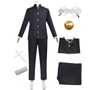 Générique Anime Dandandan Okarun Cosplay avec masque Kentakakura Cosplay Uniforme scolaire noir avec lunettes perruque accessoires costume d'Halloween (Schwarz2, M)