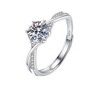 Générique Anneau Choses Anneaux Wind Opening Adjustable Light High End Zircon Ring The Shape A Contemporary Making It A Standout Piece. Porte-clés Piercings Bagues (Silver, One Size)