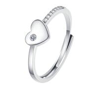 Générique Anneau Clous Anneaux Plated Baby Ring With Puff Heart And For Toddlers Little Girls Stackable Or Pinky Ring For Teens And Women Rouleau Cerceau Bagues (Silver, One Size)