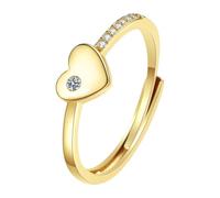 Générique Anneau Clous Anneaux Plated Baby Ring With Puff Heart And For Toddlers Little Girls Stackable Or Pinky Ring For Teens And Women Rouleau Cerceau Bagues (Gold, One Size)