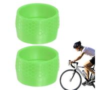 Générique Anneau de ruban de guidon, anneau d'enveloppe de poignée de vélo, Manchon de fixation élastique 2 pièces pour guidon, Anneau d'enveloppe de de cyclisme en Silicone antidérapant, anneau de