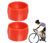 Générique Anneau de ruban de guidon de vélo, anneau de ruban de guidon,Manchon de fixation élastique 2 pièces pour | Anneau de bande de de vélo de route en Silicone antidérapant, anneau de retenue