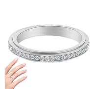 Générique Anneau en acier inoxydable | Bagues rotatives en acier | inoxydable plaqué zircon cubique, rotatifs de Fidget de roulement d'anneau pour la médiation de relaxation de dames de filles